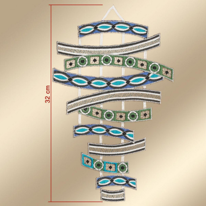 Fensterbild Tamaya Plauener Spitze blau-grün