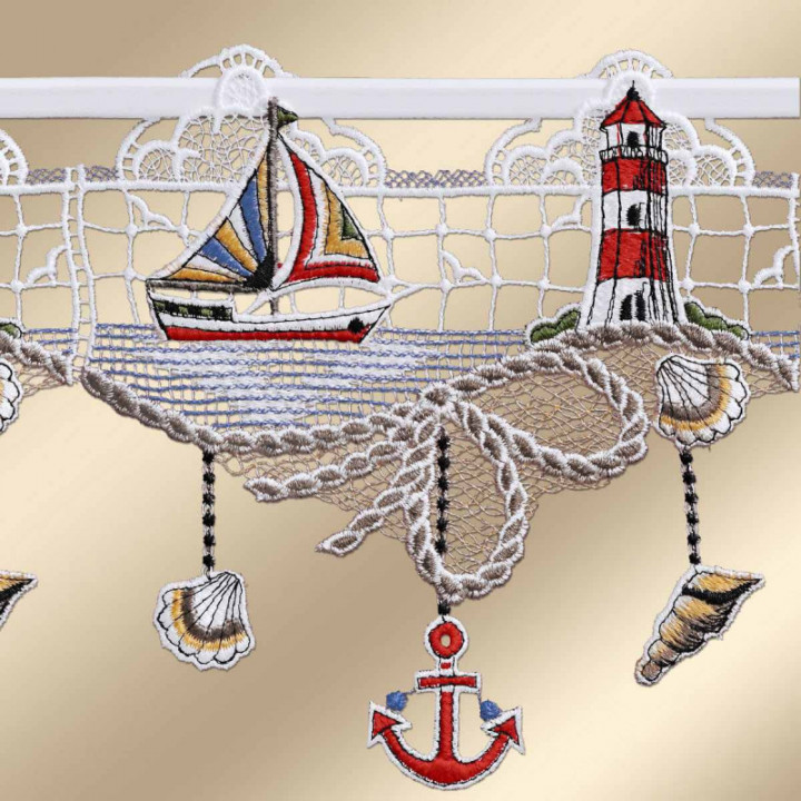 Feenhausgardine Meeresbrise - Maritime vogtländische Spitze