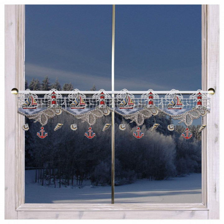 Feenhausgardine Meeresbrise - Maritime vogtländische Spitze