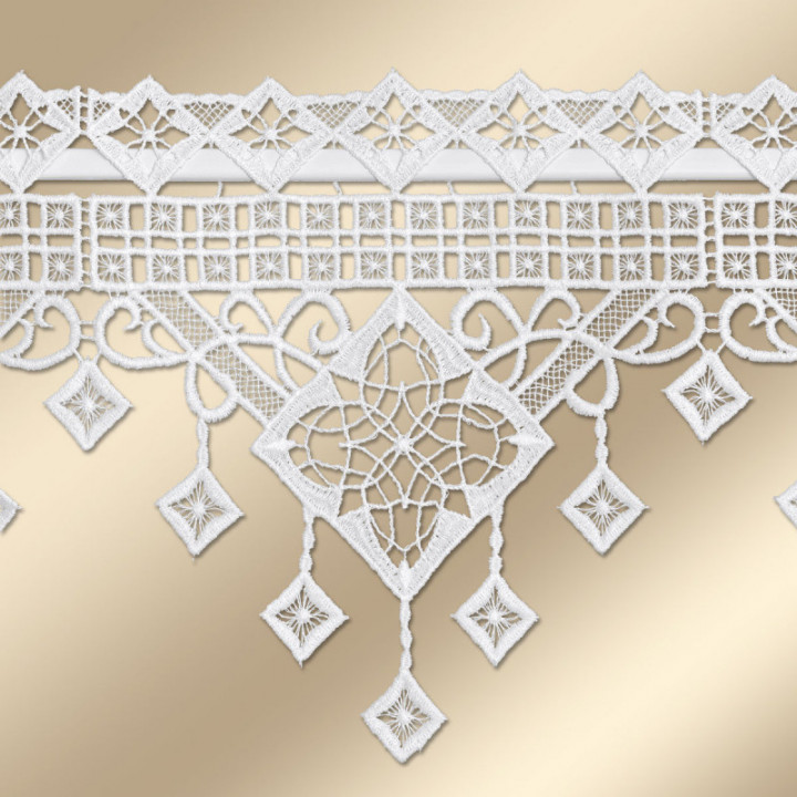 Klassische Feenhaus-Spitzengardine Luisa 20 cm hoch Plauener Spitze