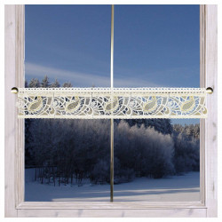 Feenhausspitze Mini-Panneaux Rajana Plauener Spitze weiß-gold 15 cm hoch