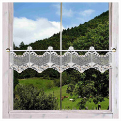 Spitzengardine Julica in beige moderne Plauener Spitze