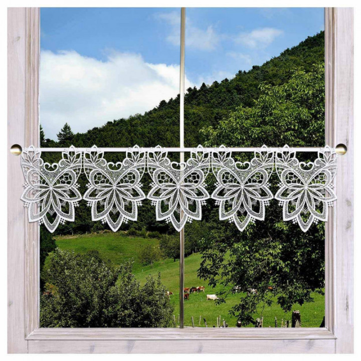 Feenhaus-Scheibengardine Jannica aus Echter Plauener Spitze