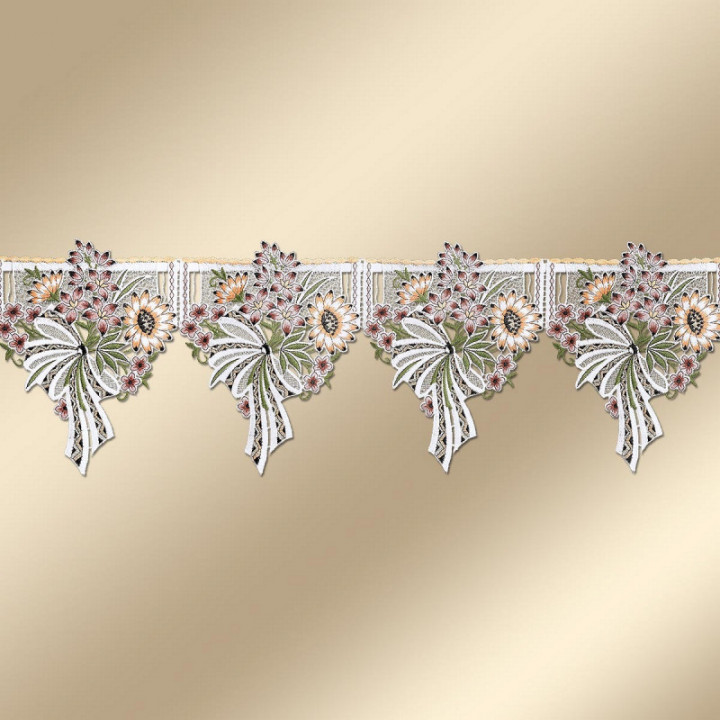 Feenhaus-Scheibengardine Sommertraum in pastell Plauener Spitze