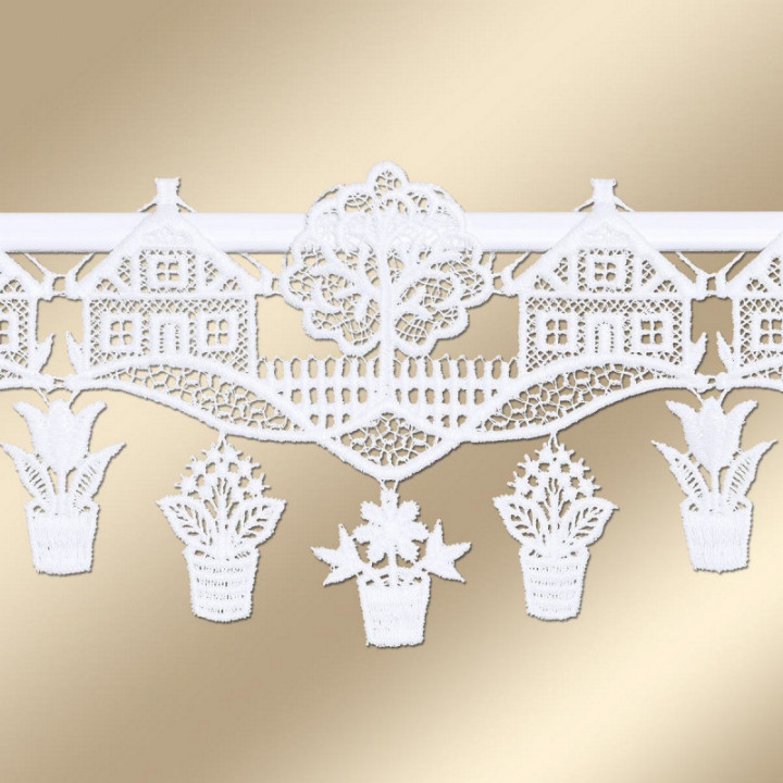 Feenhaus-Spitzengardine Landhausidylle Plauener Spitze 12 cm hoch