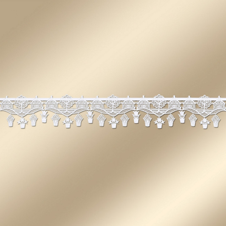 Feenhaus-Spitzengardine Landhausidylle Plauener Spitze 12 cm hoch