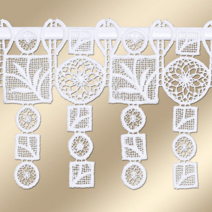 Feenhaus-Scheibengardine Aneta Plauener Spitze 13 cm hoch