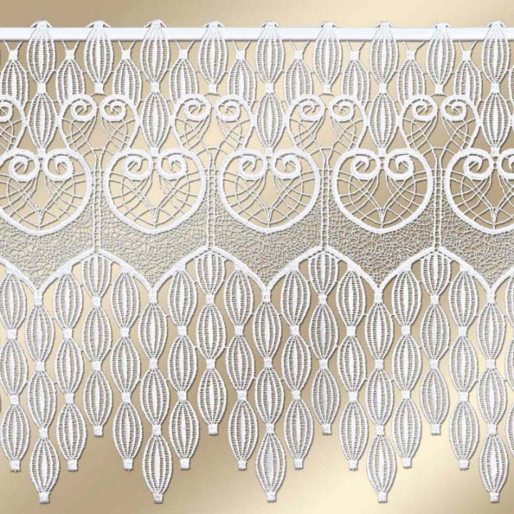 Spitzengardine Dara Plauener Spitze weiß 35 cm hoch