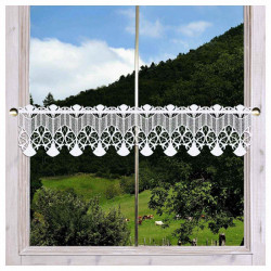 Feenhaus-Spitzengardine Ranka moderne Plauener Spitze weiß