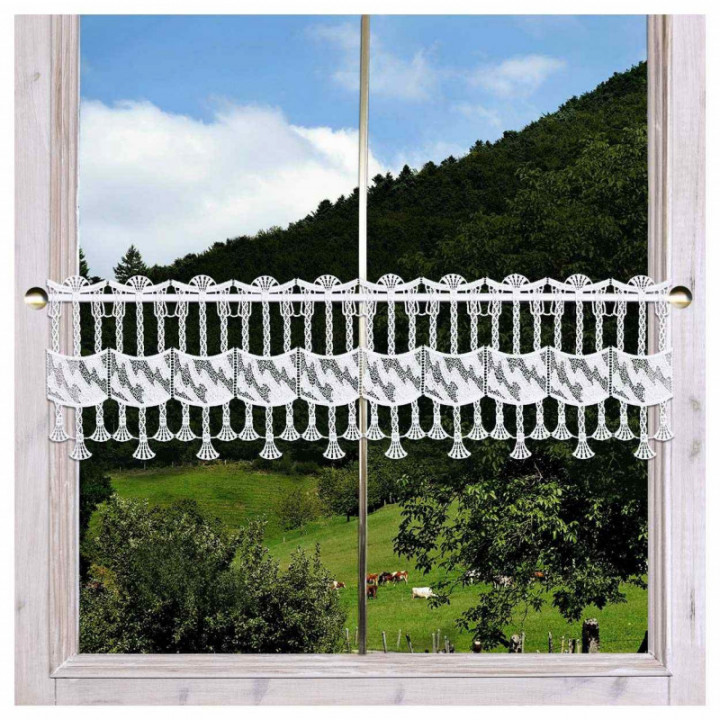 Spitzengardine Emilia Plauener Spitze Feenhausgardine weiß