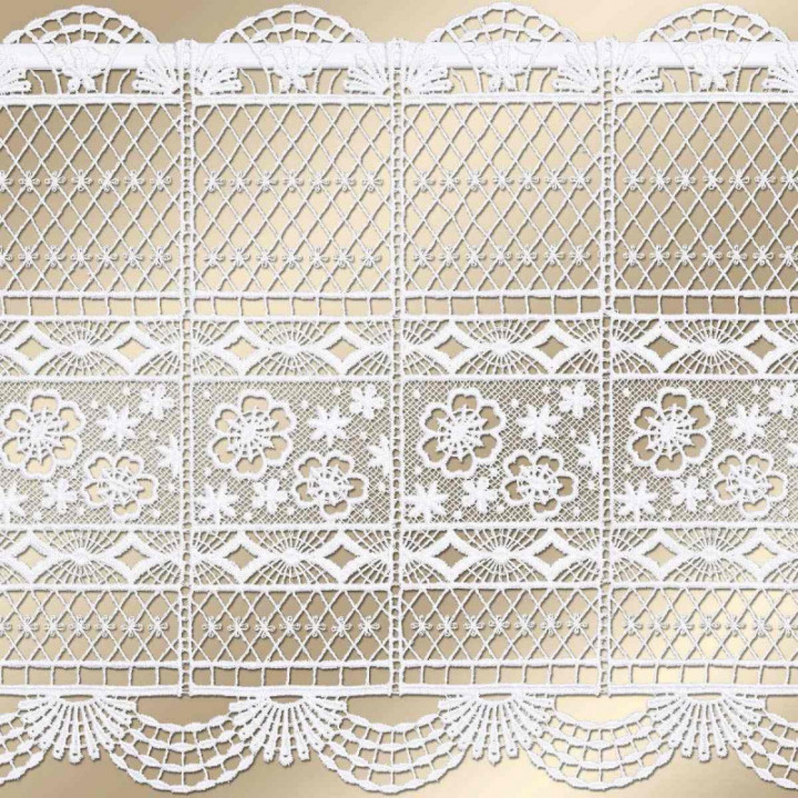 Scheibengardine Annina Plauener Spitze Feenhausgardine weiß