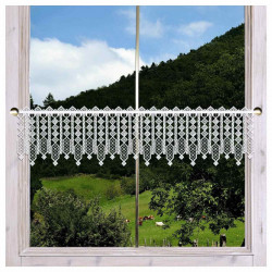 Scheibengardine Mileya moderne Plauener Spitze in weiß