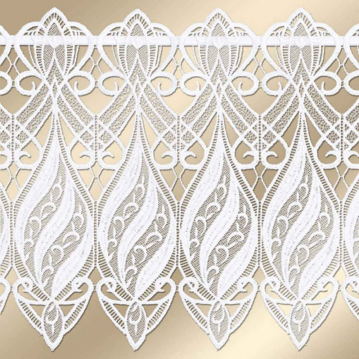 Scheibenhänger Loreta Plauener Spitze modern in weiß