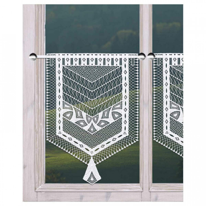 Scheibenhänger Ajana moderne Plauener Spitze weiß