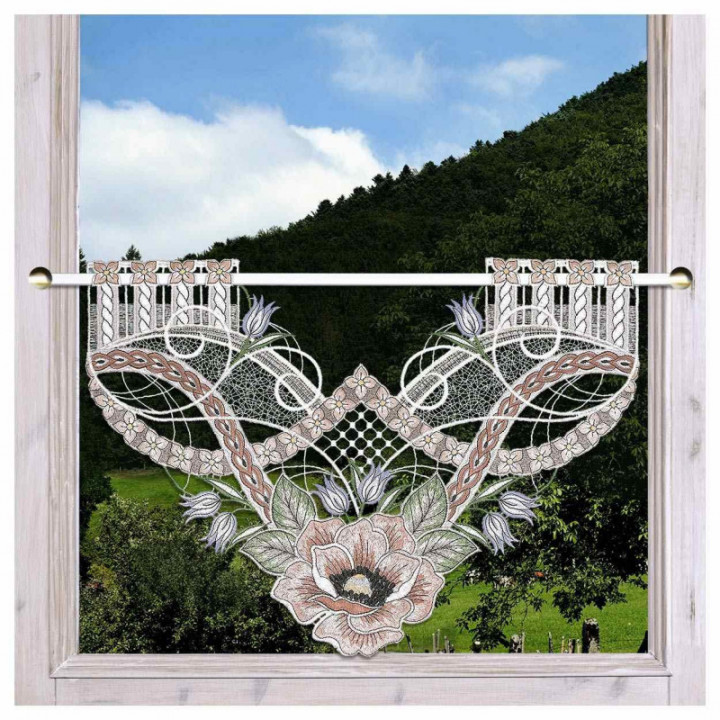 Scheibenhänger Anoki Echte Plauener Spitze mit Blumenmotiv