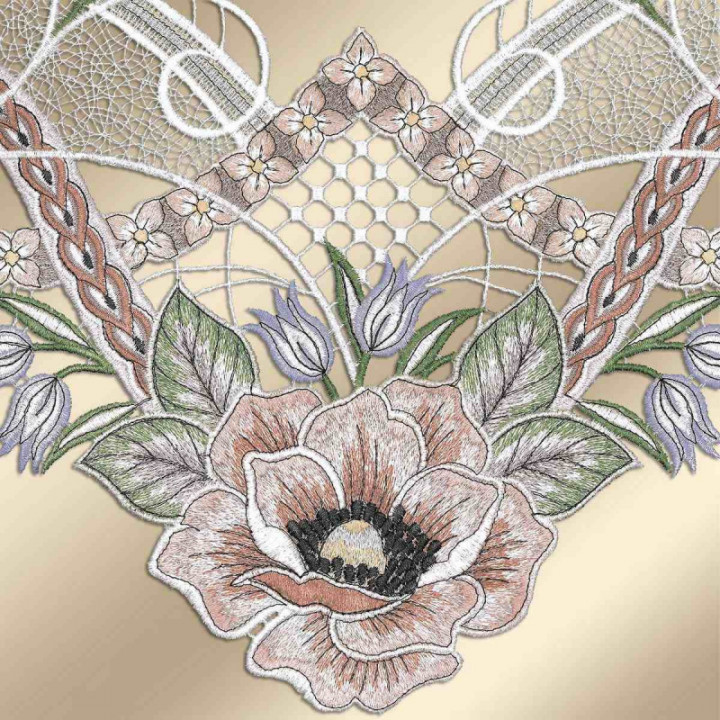 Scheibenhänger Anoki Echte Plauener Spitze mit Blumenmotiv