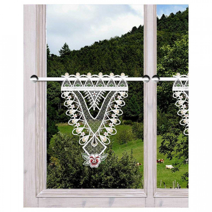 Scheibenhänger Viola im Sonnenschein Vogtländische Spitze 25x17cm