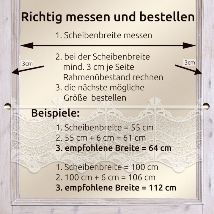 Feenhausgardine Johanna blau – Vogtländischer Spitze – 18 cm hoch