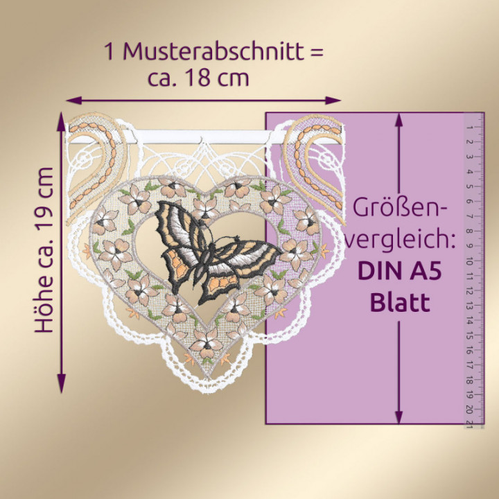 Feenhaus-Scheibenhänger Cori Schmetterling pastell aus Echter Plauener Spitze