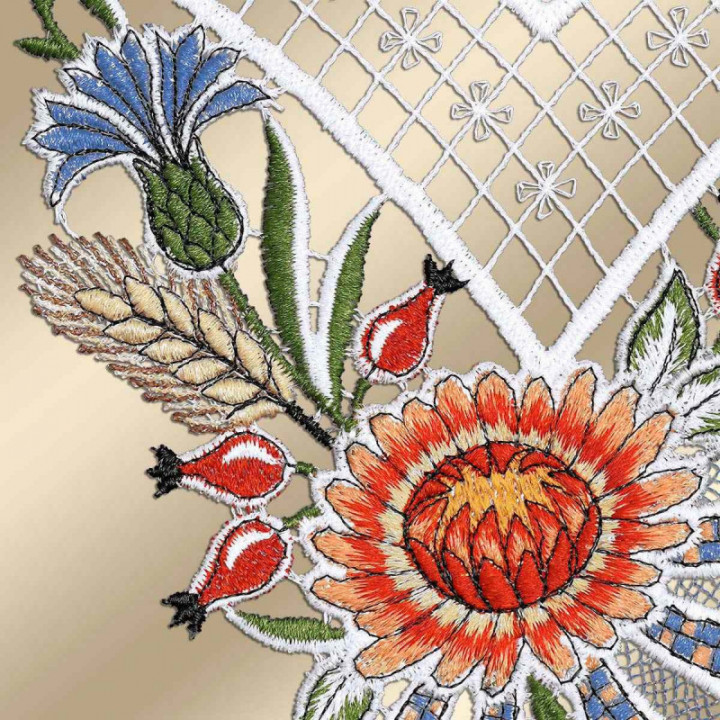 Scheibengardine Emica Spätsommertraum Plauener Spitze Landhaus Gardine