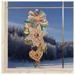 Winter-Fensterbild Lebkuchen Plauener Spitze
