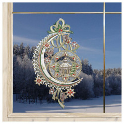 Fensterbild Mondkapelle Plauener Spitze grau