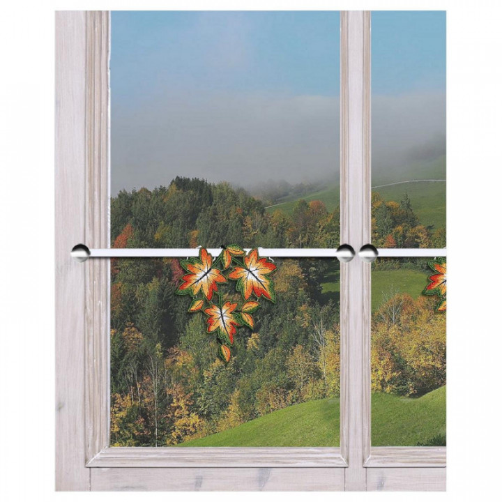 Mini-Scheibenhänger Blätter im Wind Echte Plauener Spitze 14 x 13 cm