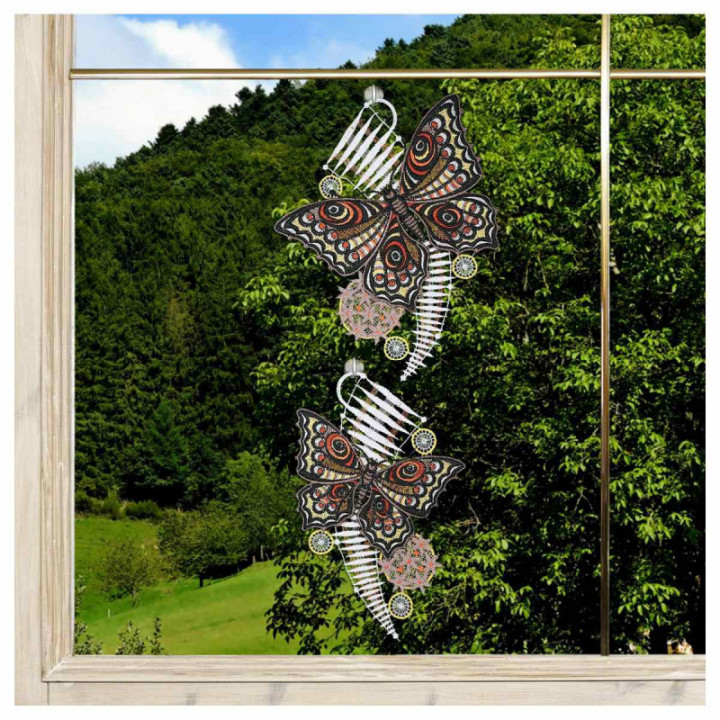 Fensterbilder 2er Set Schmetterlinge Plauener Spitze