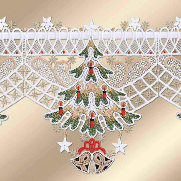 Feengardine Scheibenhänger Weihnachtsbaum Plauener Spitze 22 cm hoch