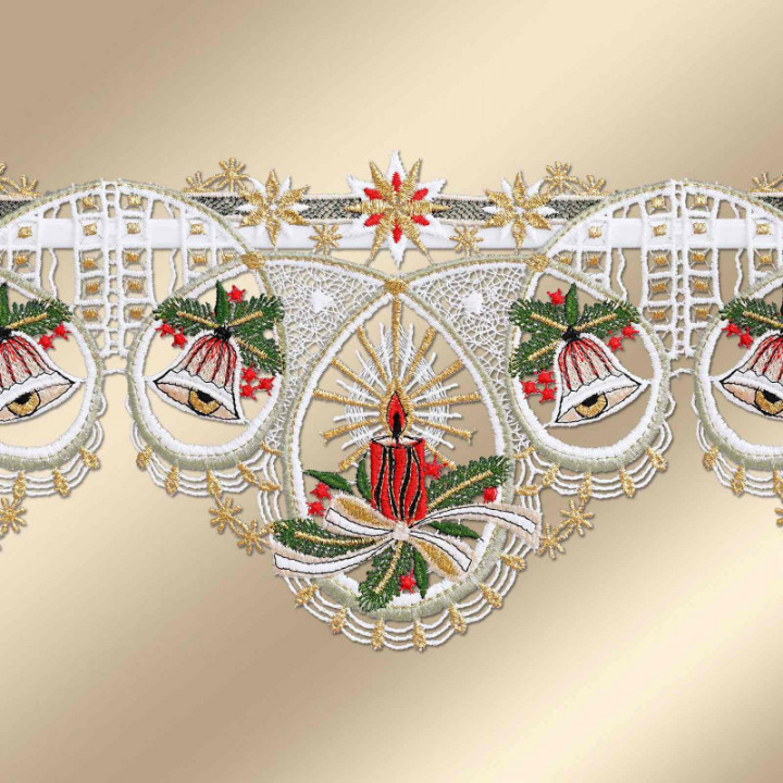 Feengardine Scheibenhänger Weihnachtsfeeling Plauener Spitze 16,5 cm hoch