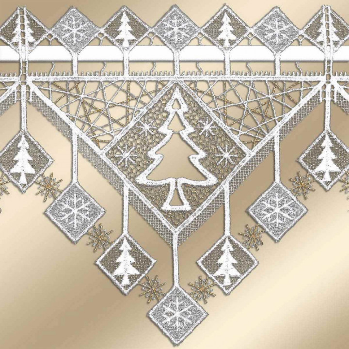 Feengardine Scheibenhänger Winterbäumchen Plauener Spitze 20 cm hoch