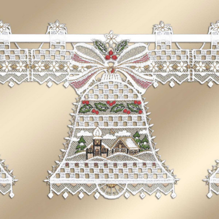 Feenhaus-Spitzengardine Glockenmelodie im Winterwald Plauener Spitze