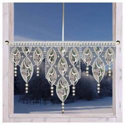 Scheibenhänger Glockenzauber Sternenlicht Plauener Spitze Deko-Set moderne Winter-Scheibenhänger Glöckchen - Kurzgardine individ