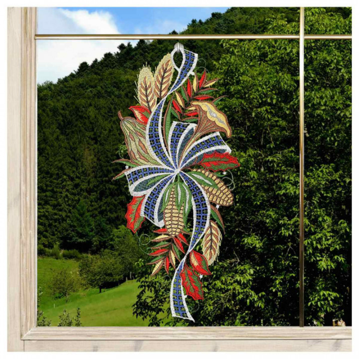 Fensterbild Erntedankfest Plauener Spitze blau