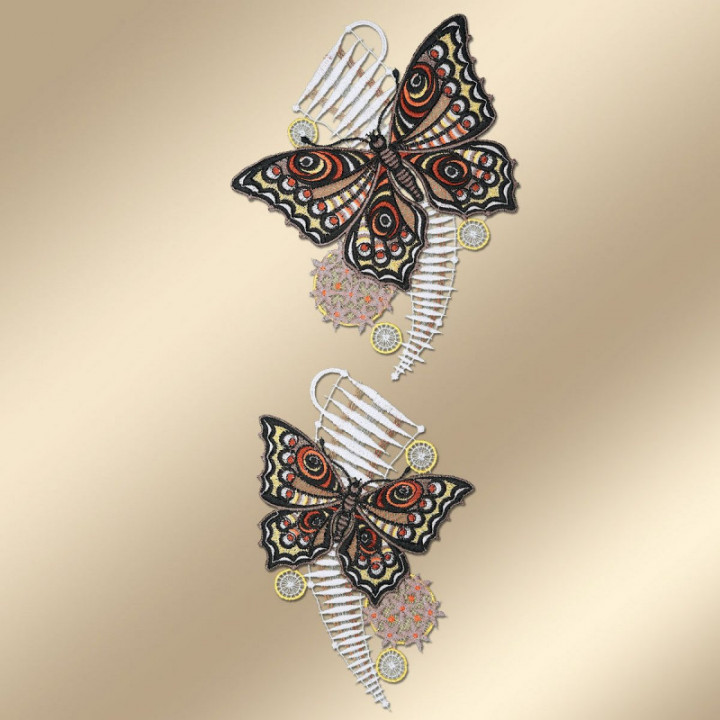 Fensterbilder 2er Set Schmetterlinge Plauener Spitze