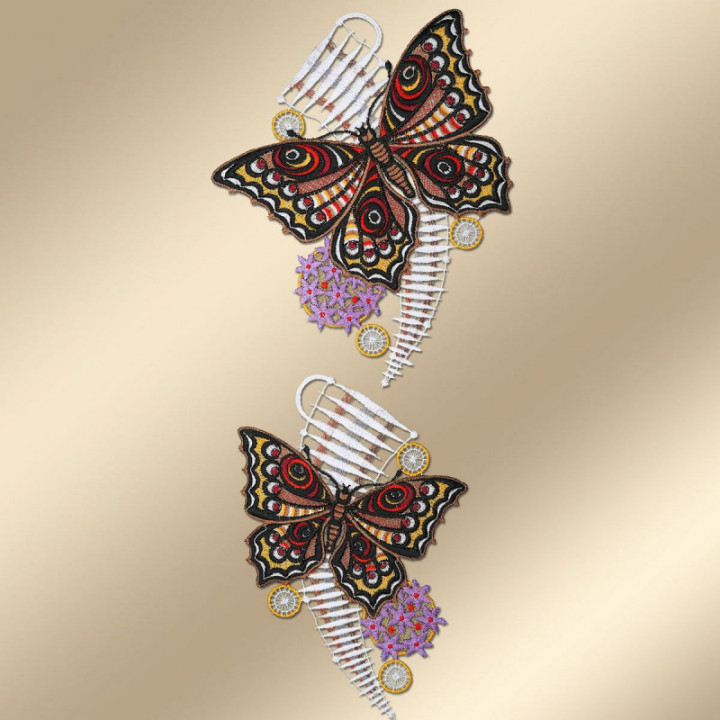 Fensterbilder 2er Set Schmetterlinge Plauener Spitze