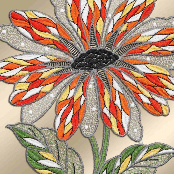 Blumen-Fensterbild Antonia groß Plauener Spitze