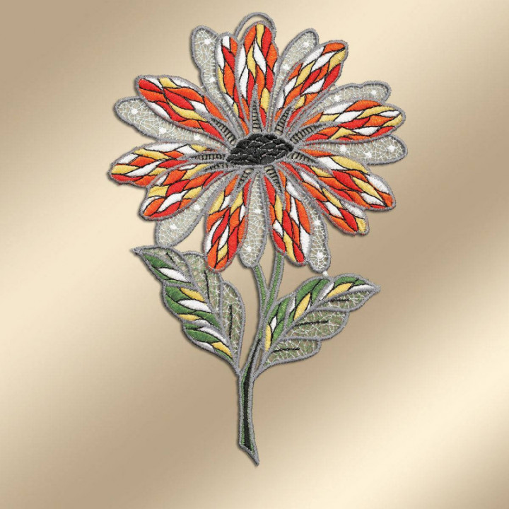 Blumen-Fensterbild Antonia klein Plauener Spitze