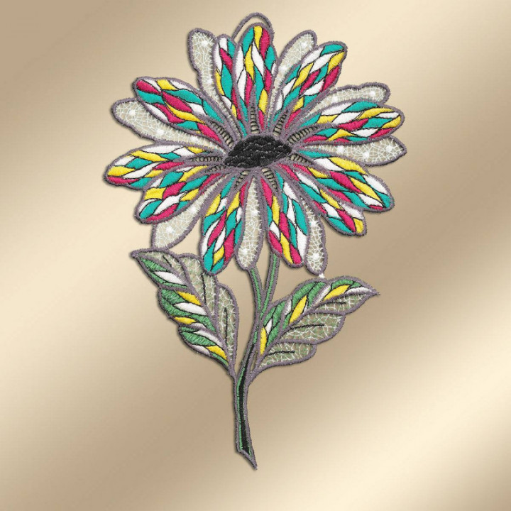 Blumen-Fensterbild Antonia klein Plauener Spitze