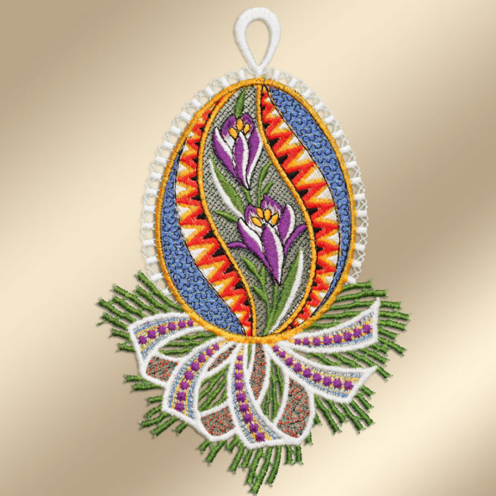 Fensterbilder-Set Ostereier - Plauener Spitze - Krokus & Narzisse