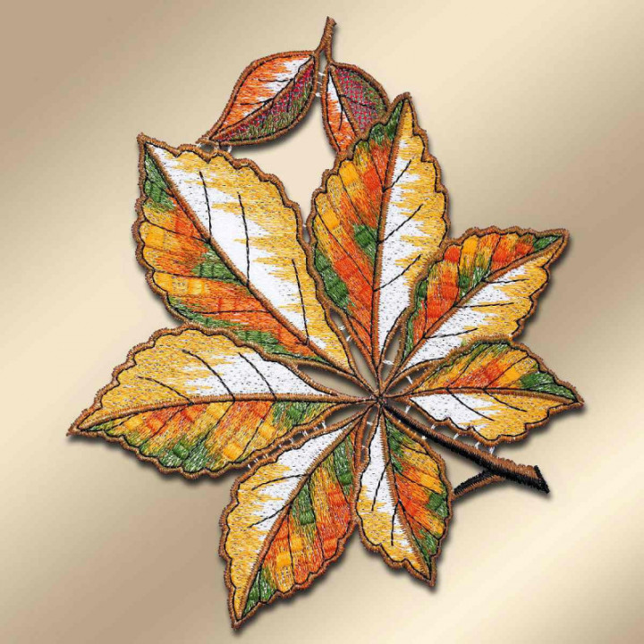 Fensterbilder Herbstlaub Plauener Spitze 3er Set