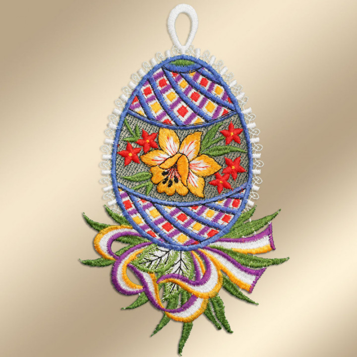 Fensterbilder-Set Ostereier - Plauener Spitze - Krokus & Narzisse