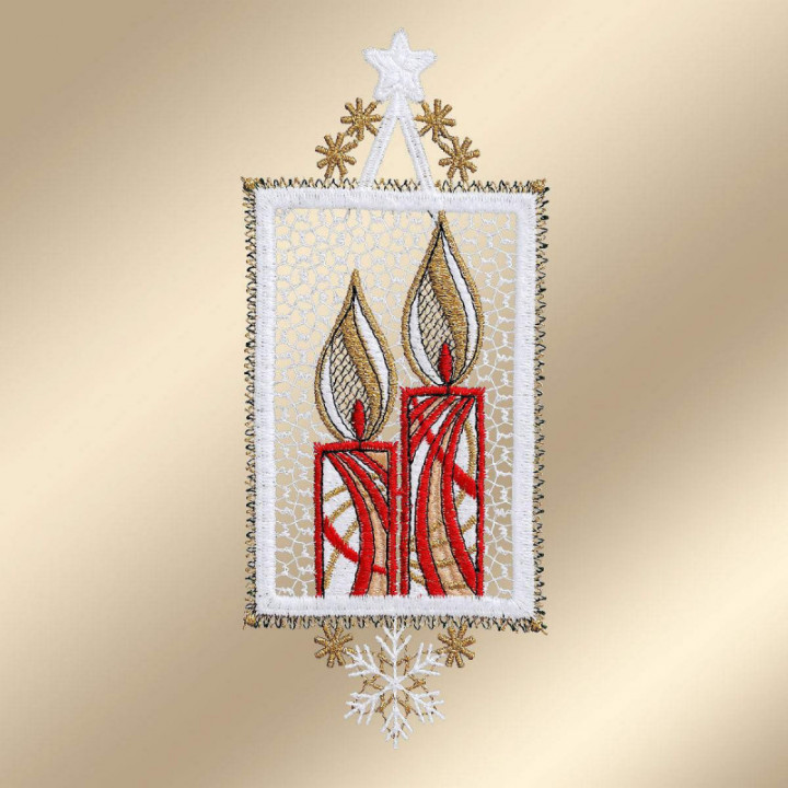 Winter-Fensterbilder 3er Set Weihnachtsambiente Plauener Spitze