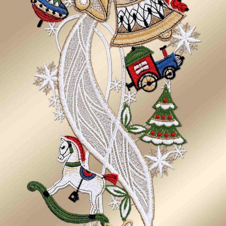 Winter-Fensterbild Kindheitstraum Plauener Spitze 41 x 14 cm