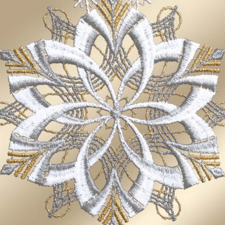 Fensterbild Schneeflöckchen-Weißröckchen Plauener Spitze