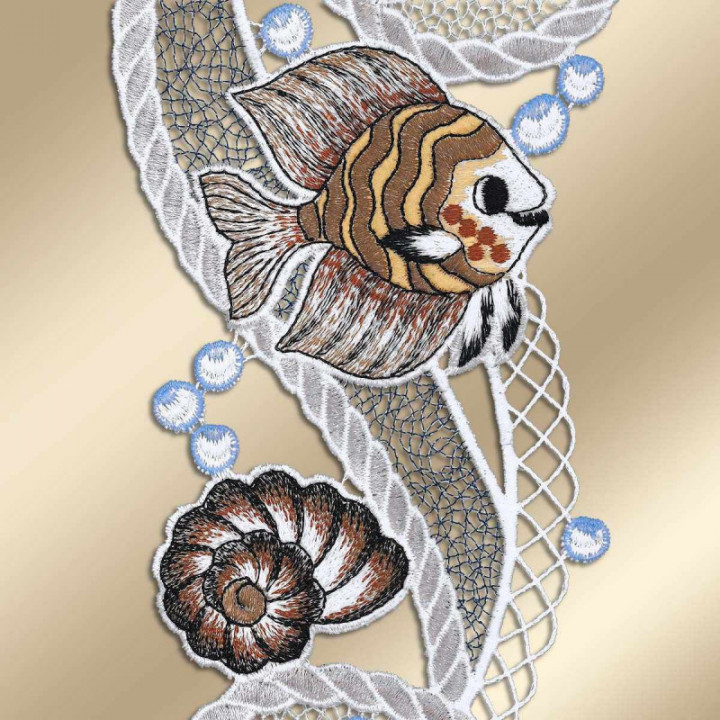 Girlande Zauberhafte Unterwasserwelt Vogtländische Spitze Fensterbild