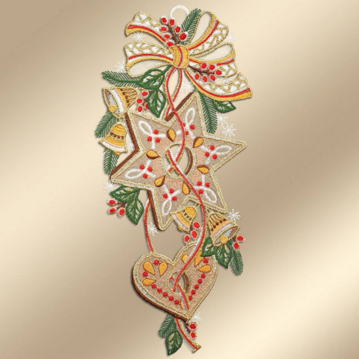 Winter-Fensterbild Lebkuchen Plauener Spitze