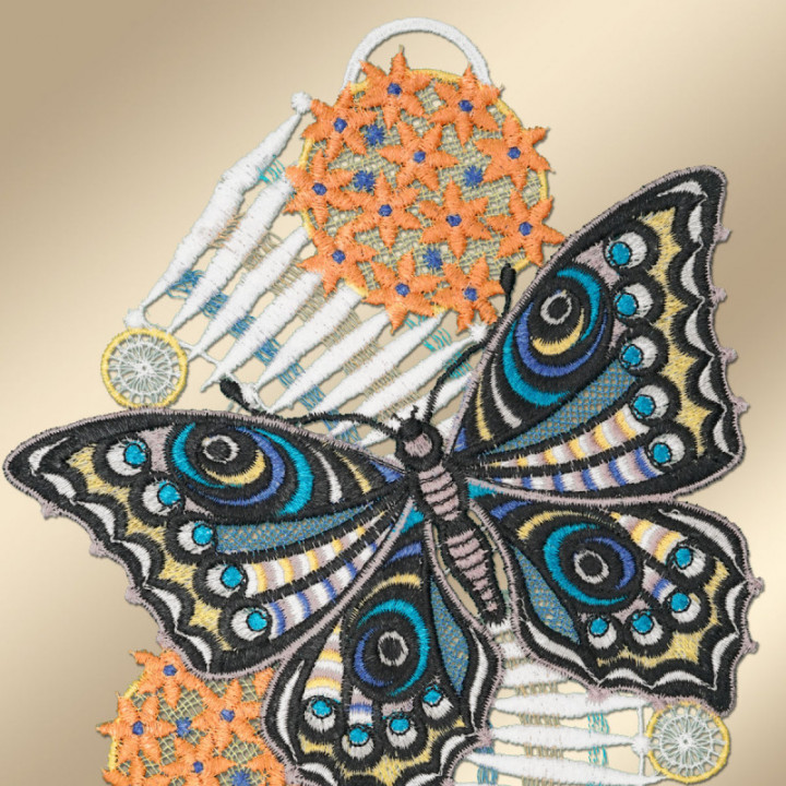 Fensterbild Schmetterlinge - Vogtländische Spitze - Design Drechsler