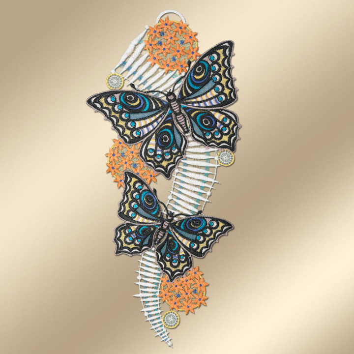 Fensterbild Schmetterlinge - Vogtländische Spitze - Design Drechsler