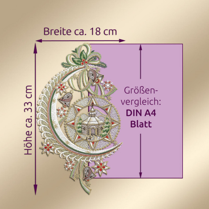 Fensterbild Mondkapelle Plauener Spitze grau